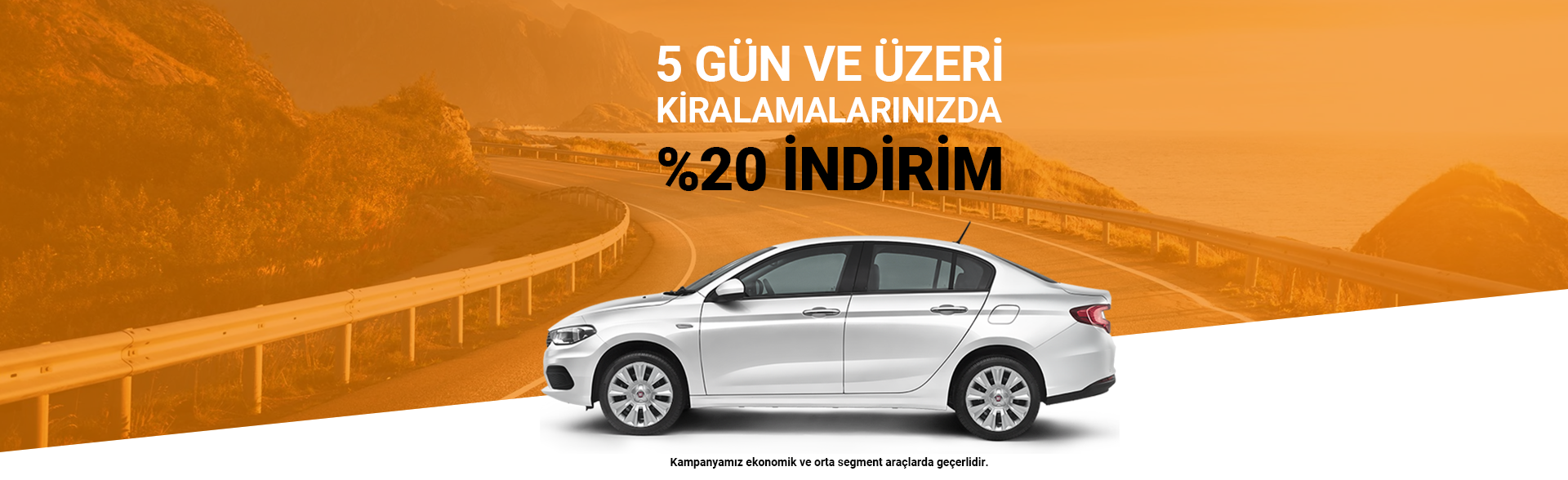 5 Gün ve üzeri kiralamalarda % 20 indirim